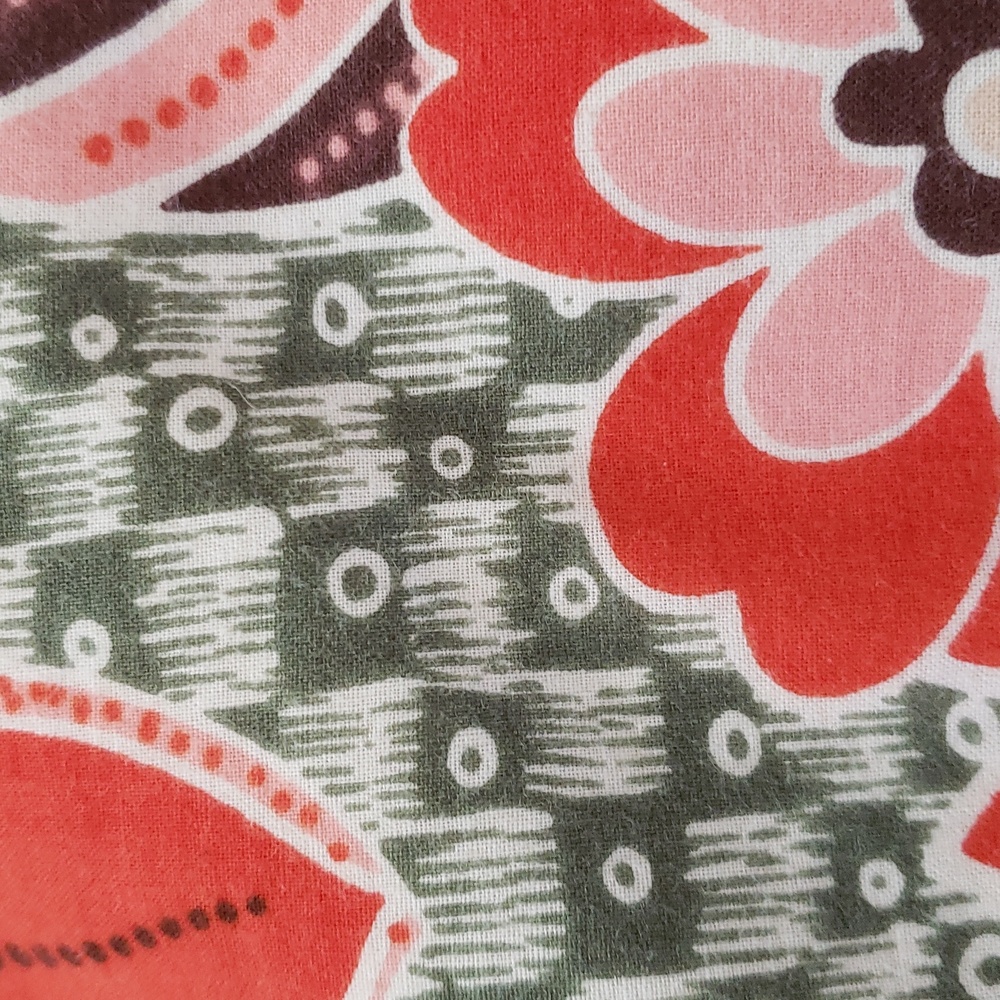 Vintage St. John's Bay Boho Floral Cotton A-Line Skirt Orange Green 12 Petite - Picture 8 of 11